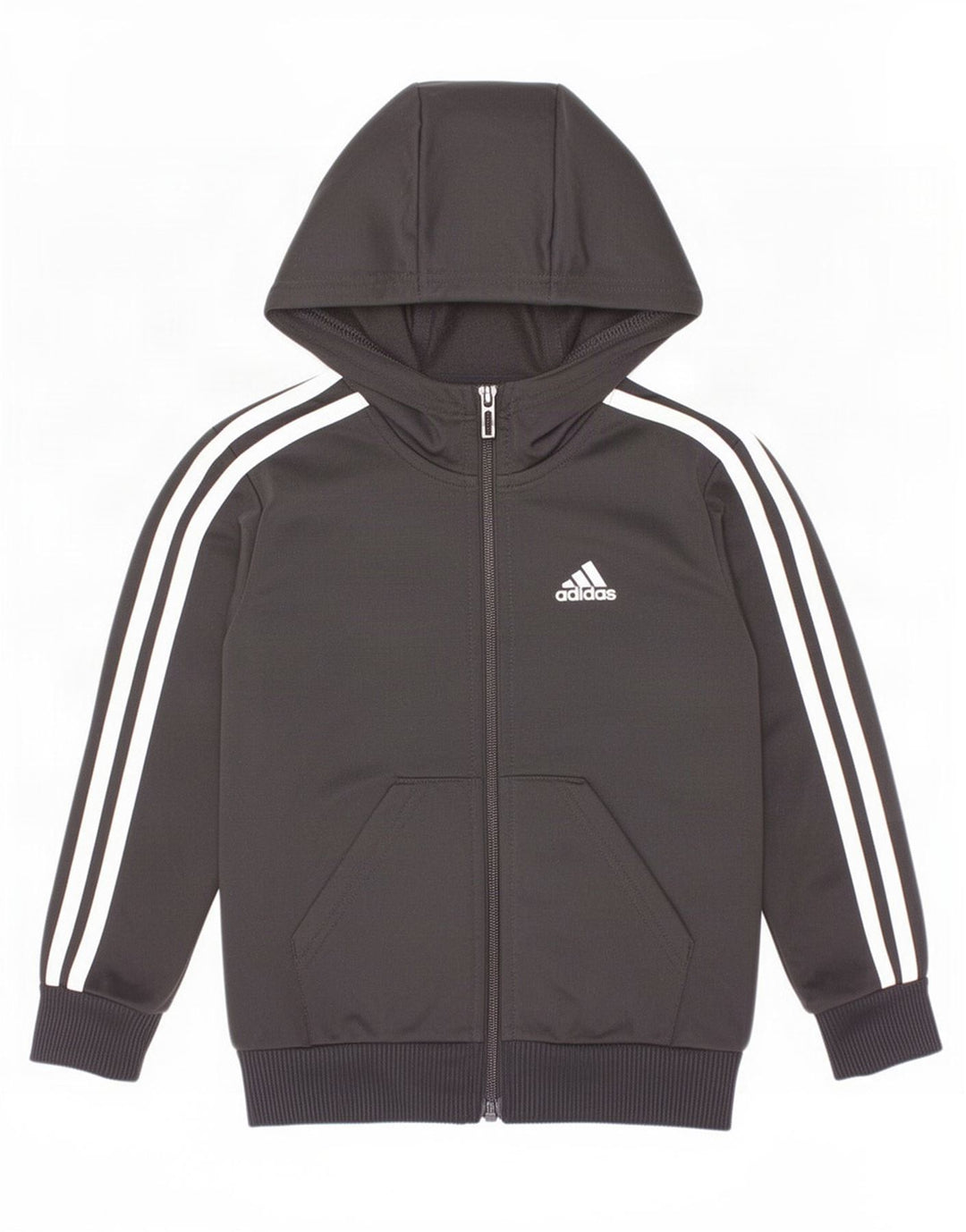 Adidas Sudadera con capucha y cremallera para niños 4-5 años Negro Poliéster