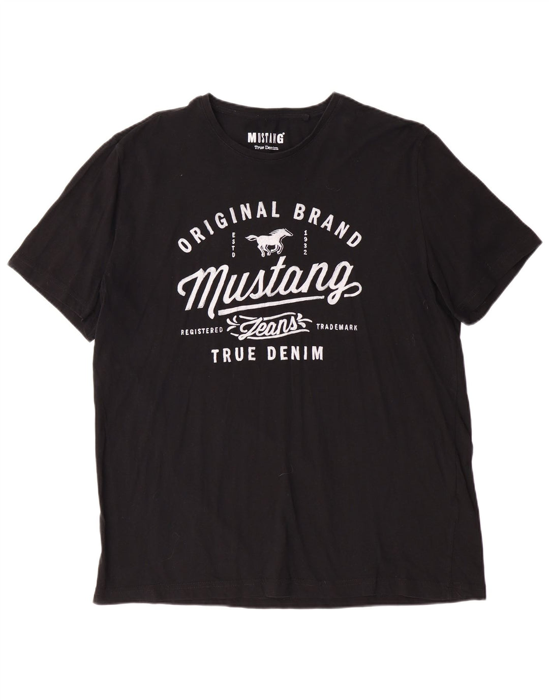 MUSTANG Camiseta gráfica para hombre Top XL Algodón negro