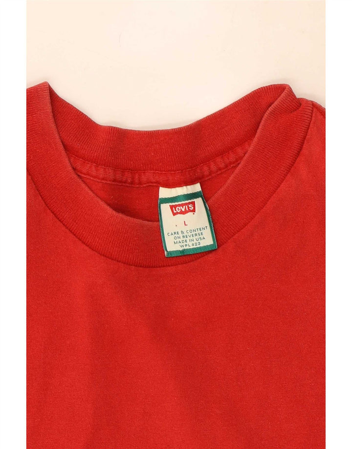 Levi's Camiseta gráfica para hombre Top grande de algodón rojo
