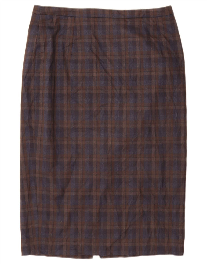 Falda lápiz para mujer Jigsaw UK 10 Small W28 Marrón Check Poliéster