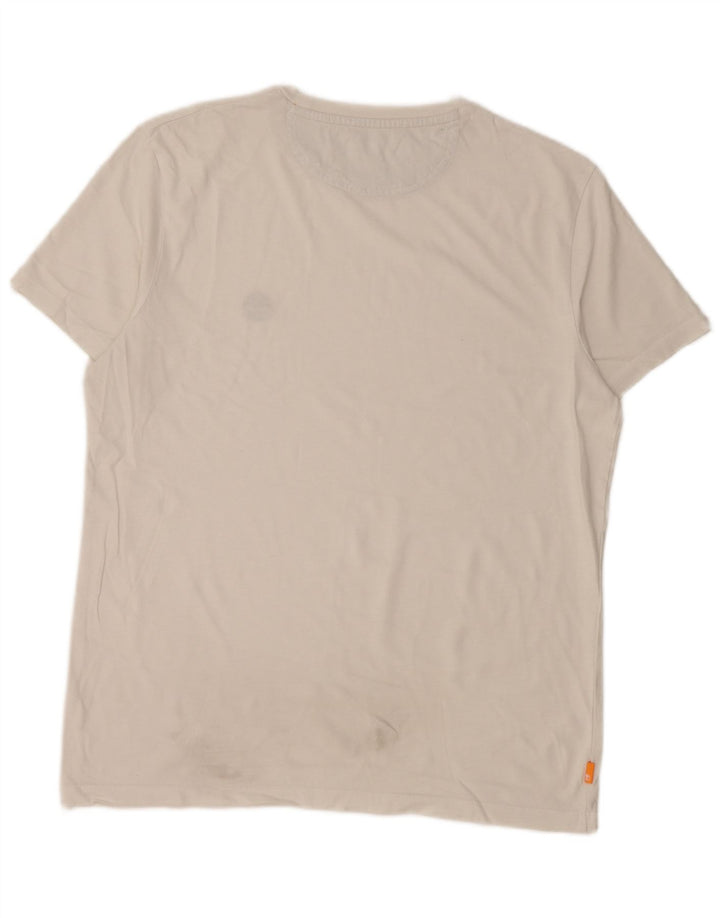 Timberland - Camiseta ajustada para hombre, talla grande, algodón blanco
