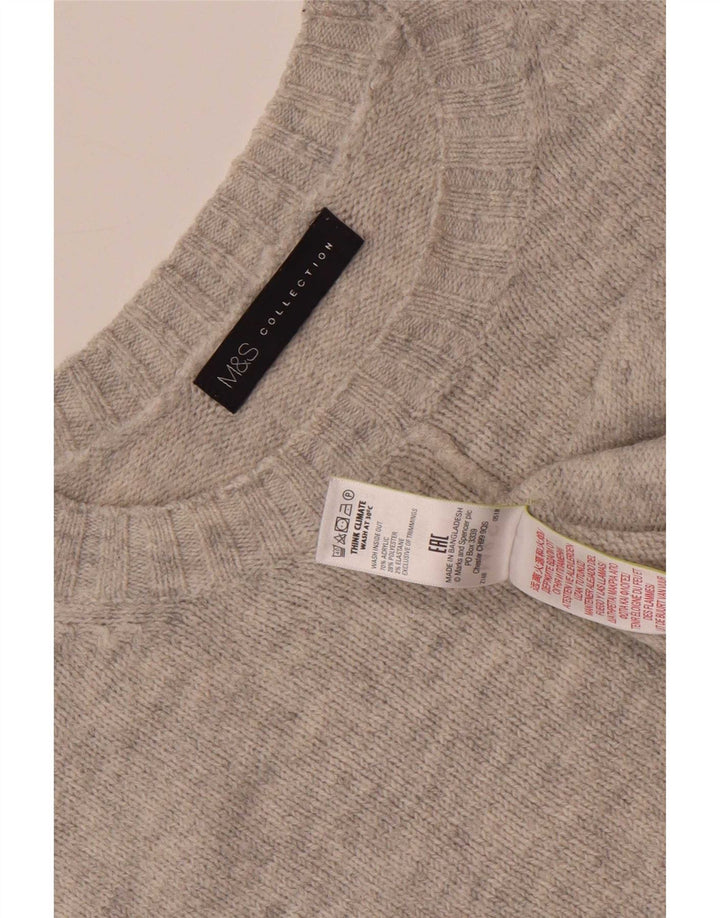 Marks & Spencer Suéter tipo jersey de cuello redondo de gran tamaño para mujer UK 46 Grande Gris