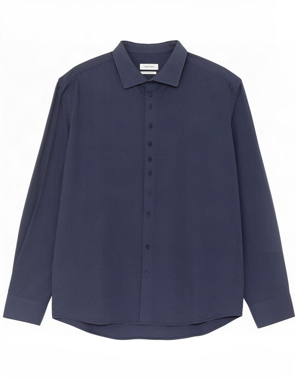 Camisa Calvin Klein Hombre Talla 44 XL Algodón Azul Marino
