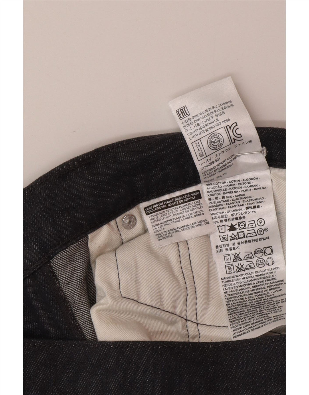 Levi's Hombre 511 Slim Jeans W34 L32 Algodón Gris