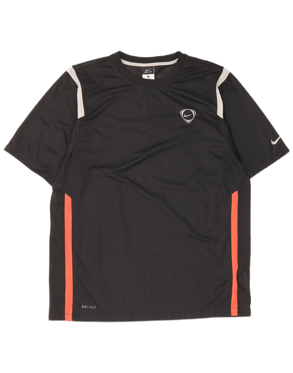 Nike Camiseta Dri Fit para hombre UK 42/44 Grande Negro Colorblock Poliéster