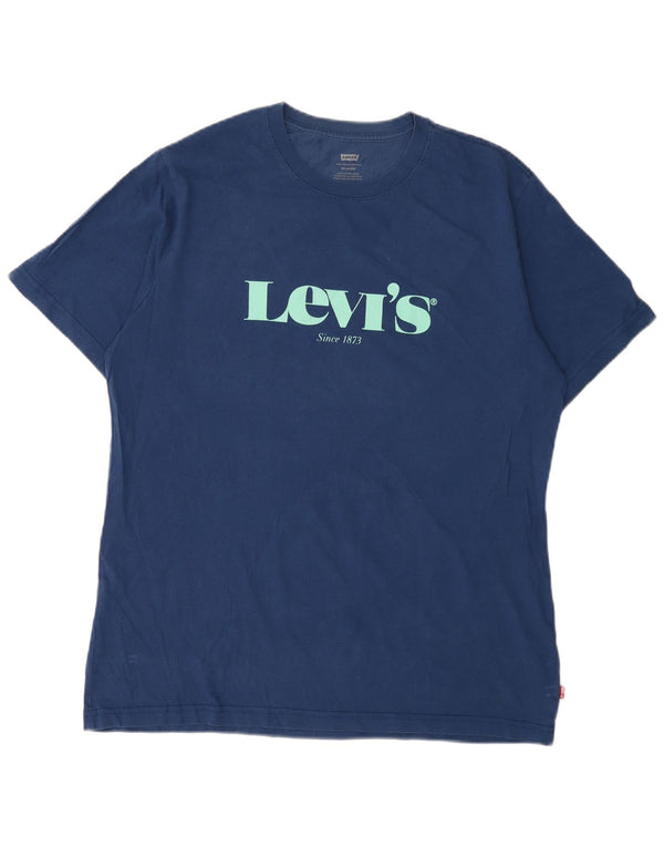 Levi's Camiseta con gráfico relajado para hombre Azul marino mediano
