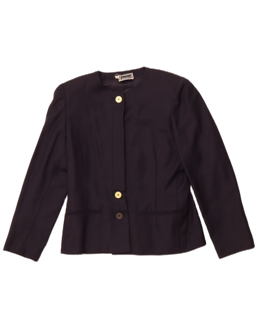 Luisa Spagnoli Chaqueta tipo blazer de 3 botones para mujer IT 42 Lana azul marino mediana