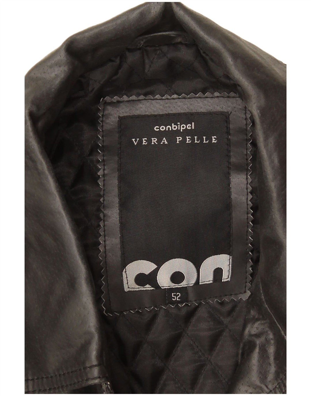 Conbipel Chaqueta de cuero para hombre IT 52 Cuero negro grande