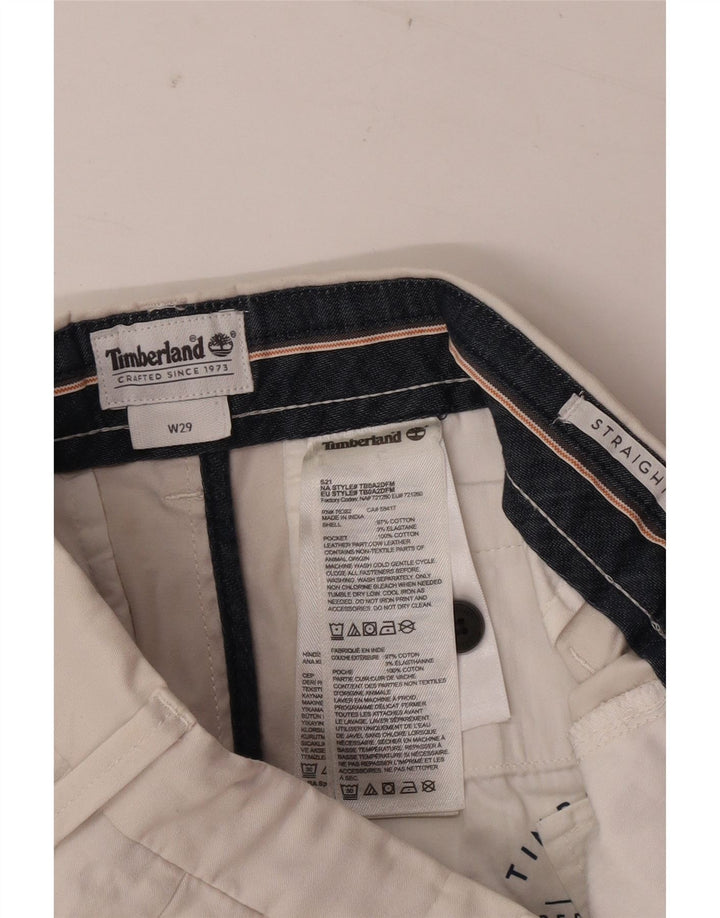Timberland Pantalones cortos chinos para hombre W29 Medium Off White Cotton