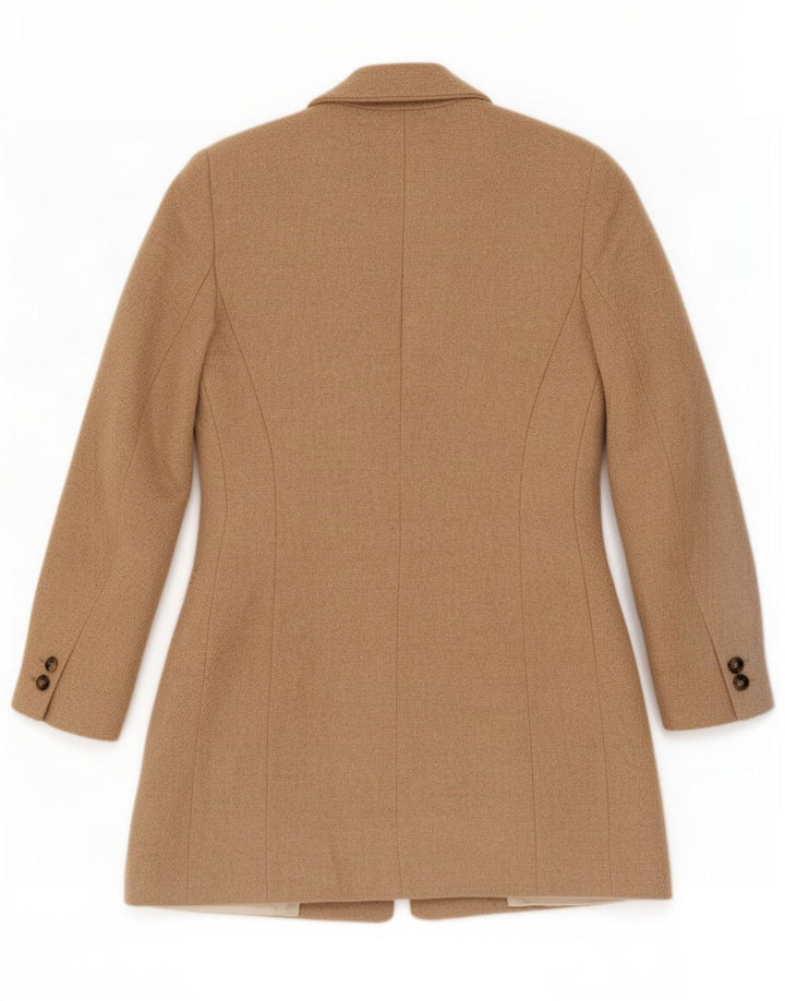Zara Mujer Chaqueta Blazer Larga De 1 Botón UK 10 Small Beige Lana