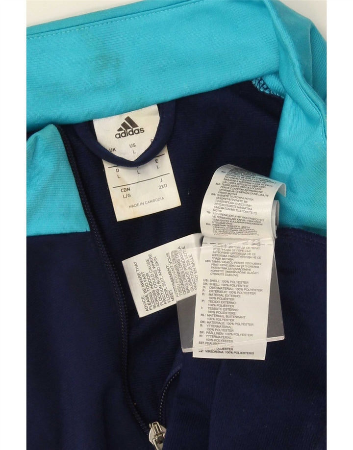 Adidas Hombre Chándal Top Chaqueta Grande Azul Marino Colorblock Poliéster