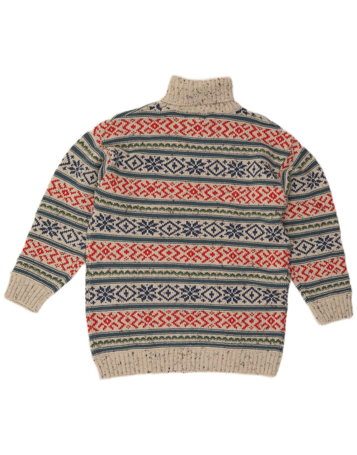 Suéter tipo jersey con cuello vuelto para hombre Trend Acrílico Fair Isle gris medio