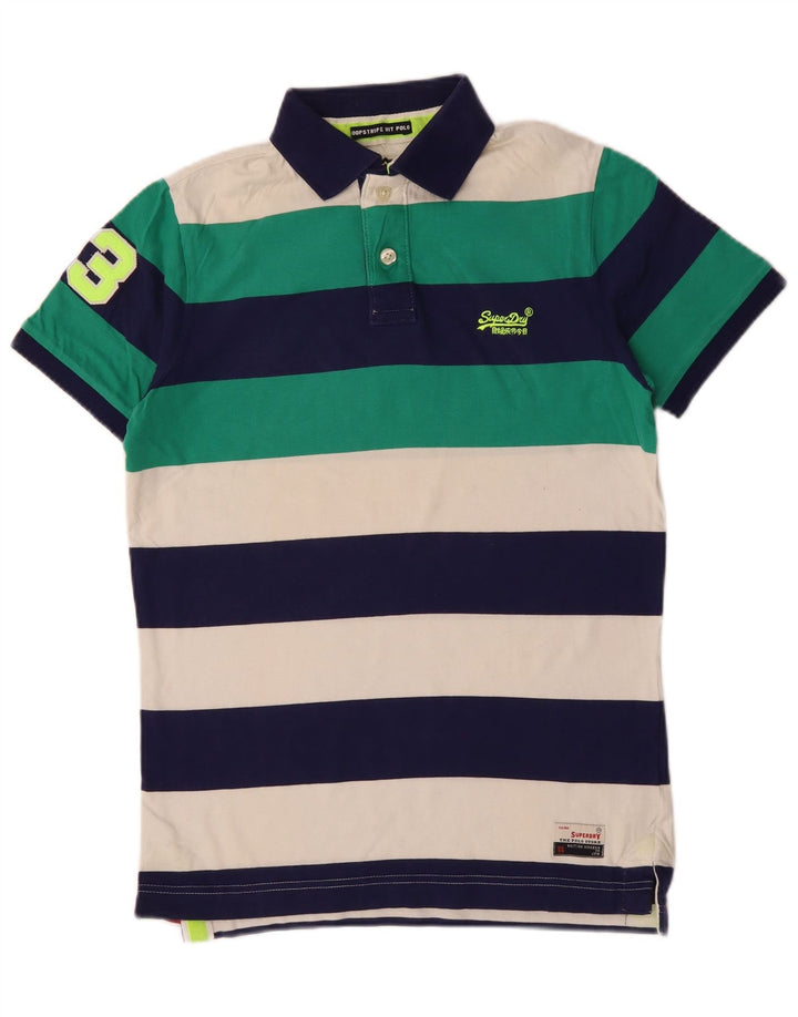 SUPERDRY Polo gráfico de hombre de algodón a rayas multicolor mediano