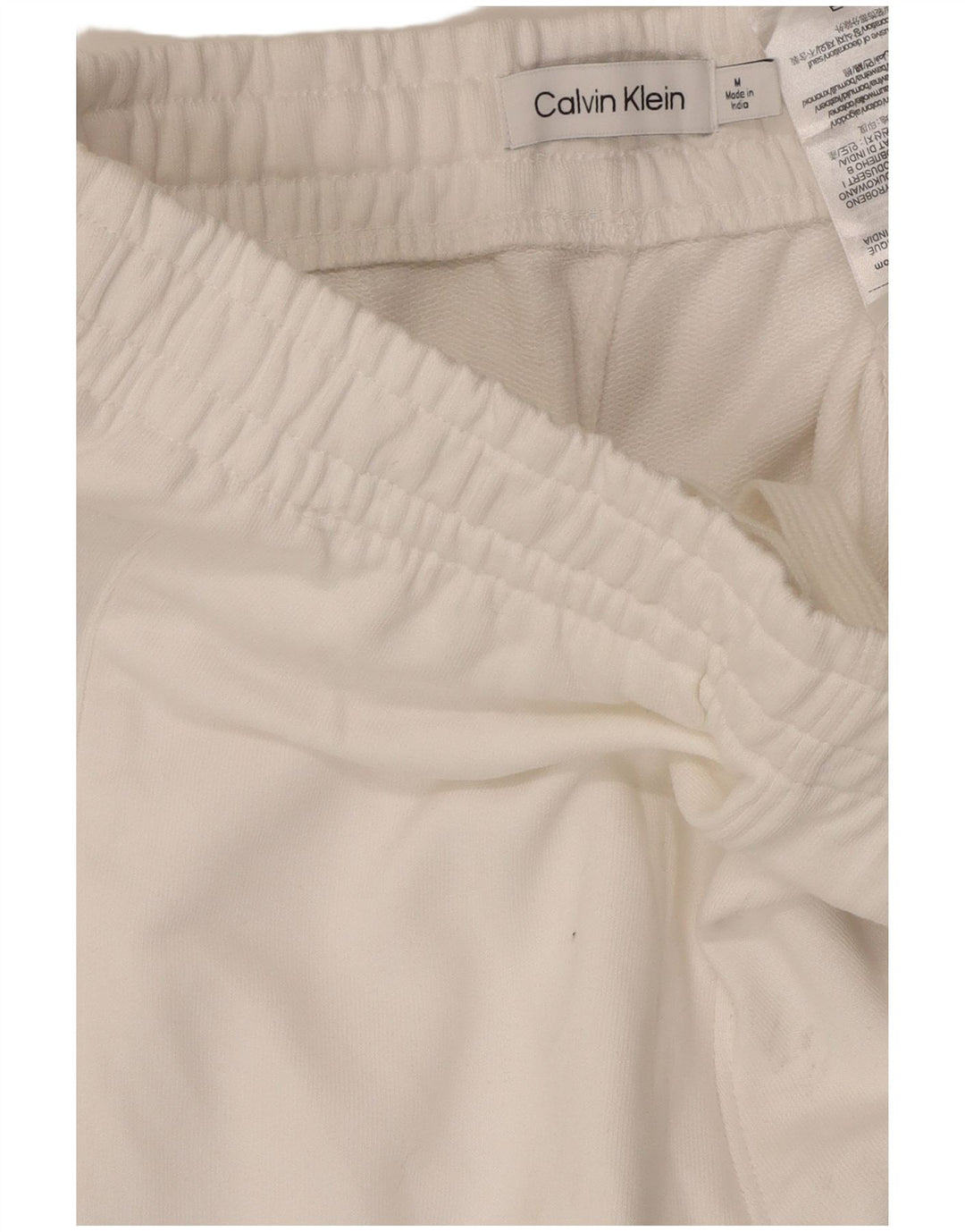 CALVIN KLEIN Hombre Pantalones de chándal con estampado gráfico Joggers Medium White Cotton