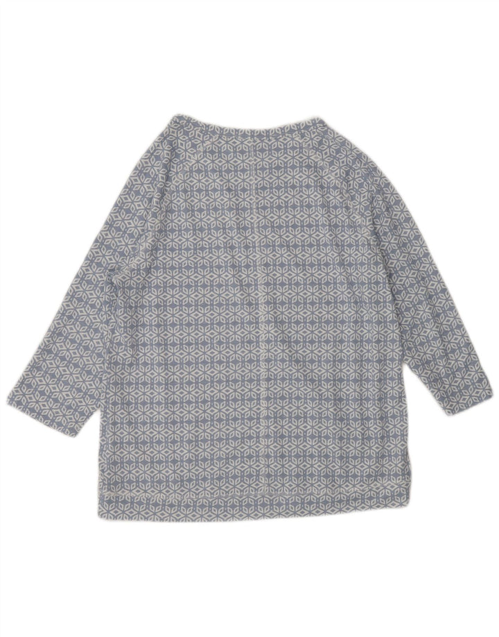 MARKS & SPENCER Top para mujer manga 3/4 UK 42 Azul medio Geométrico