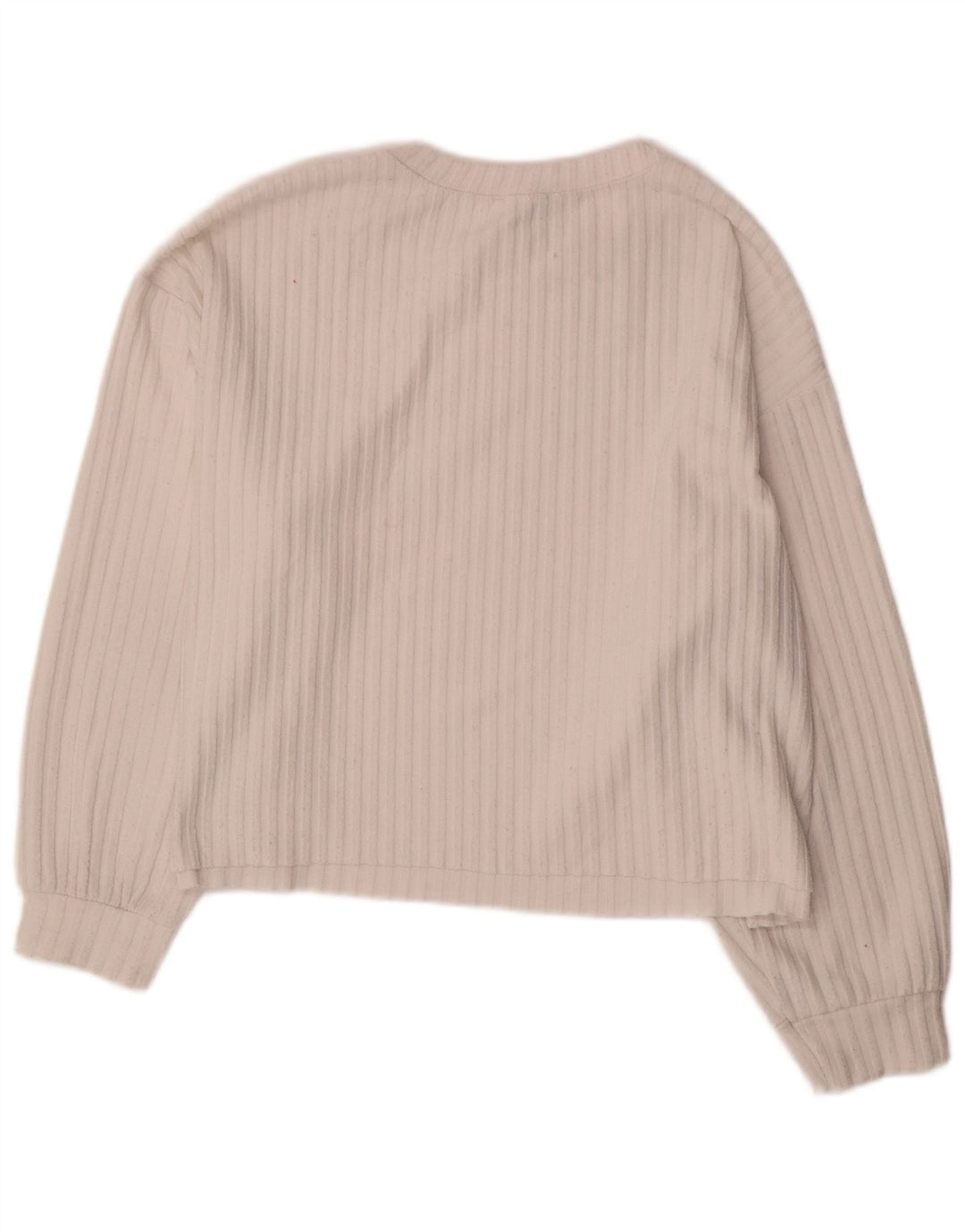 Zara Mujer Trafaluc Top Extragrande Manga Larga UK 46 Grande Poliéster Blanco