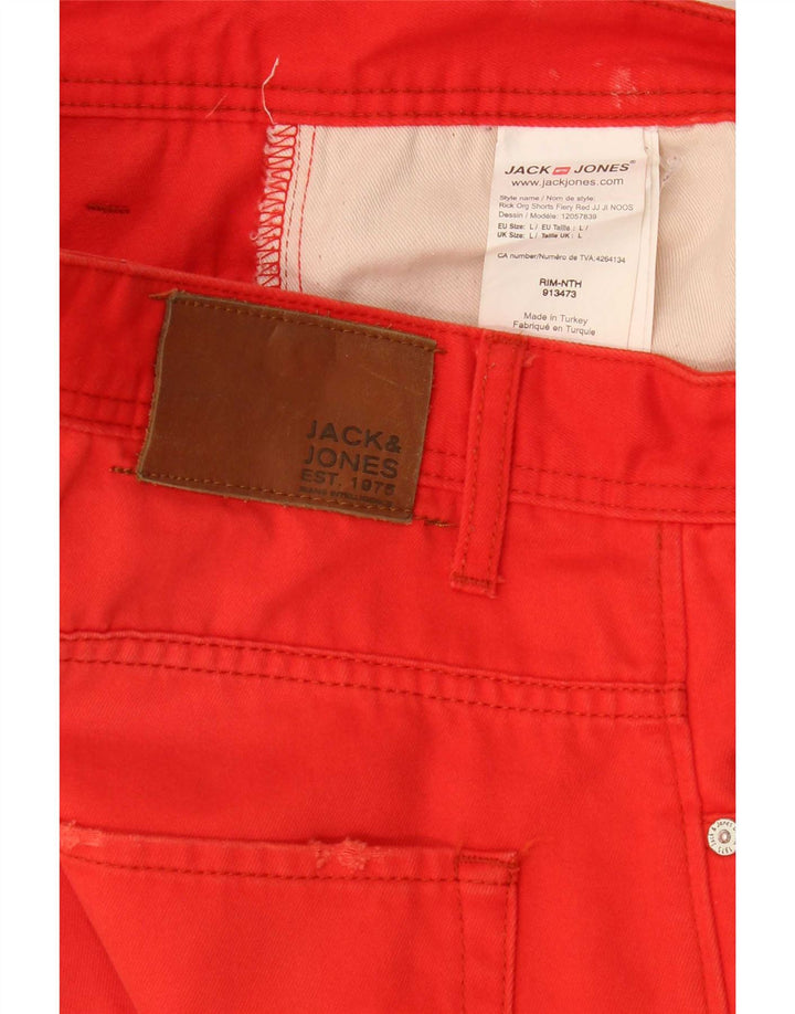 Jack & Jones - Pantalones cortos vaqueros para hombre, talla grande, W34, algodón rojo
