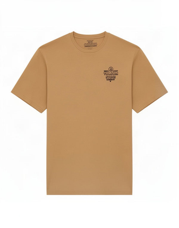 Volcom Mens Modern Fit Graphic T-Shirt Top 2XL Beige Cotton