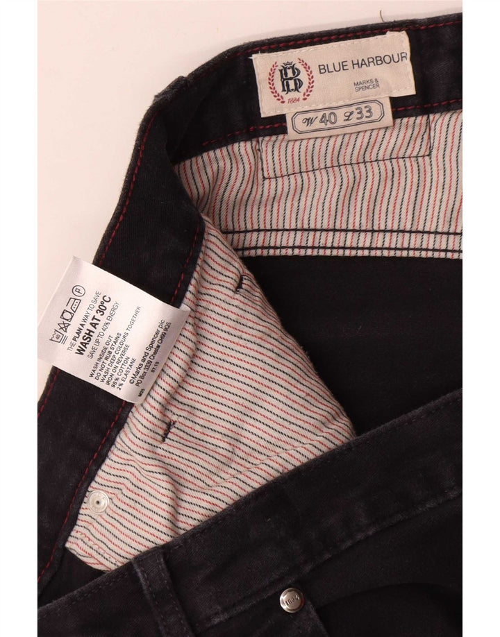 Marks & Spencer Pantalones casuales Blue Harbor para hombre W40 L33 Azul marino