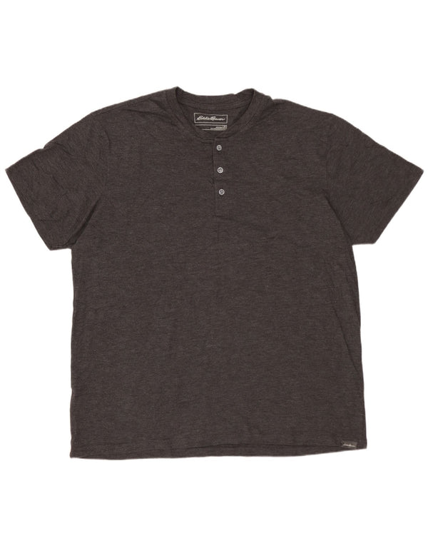 EDDIE BAUER Camiseta Hombre Top Grande Gris Algodón