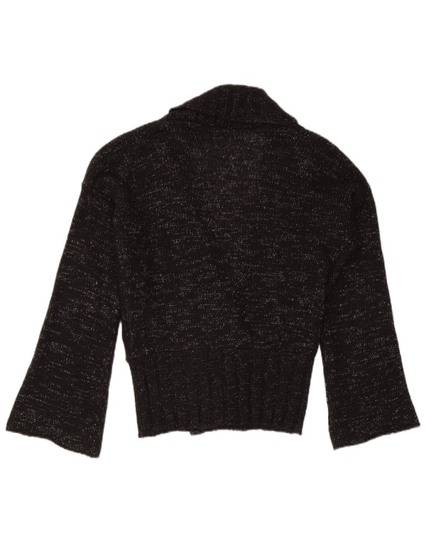 Sisley Suéter Cárdigan para Mujer UK 44 Mediano Negro Moteado