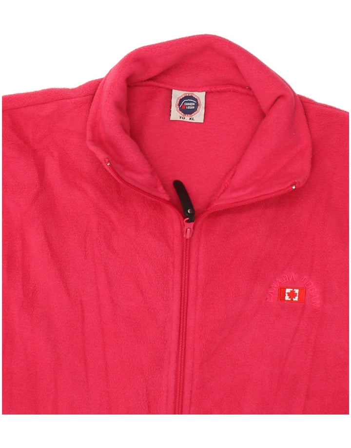 VINTAGE Womens Fleece Jacket UK 18 XL Pink Polyester Vintage Vintage and Second-Hand Vintage from Messina Hembry 