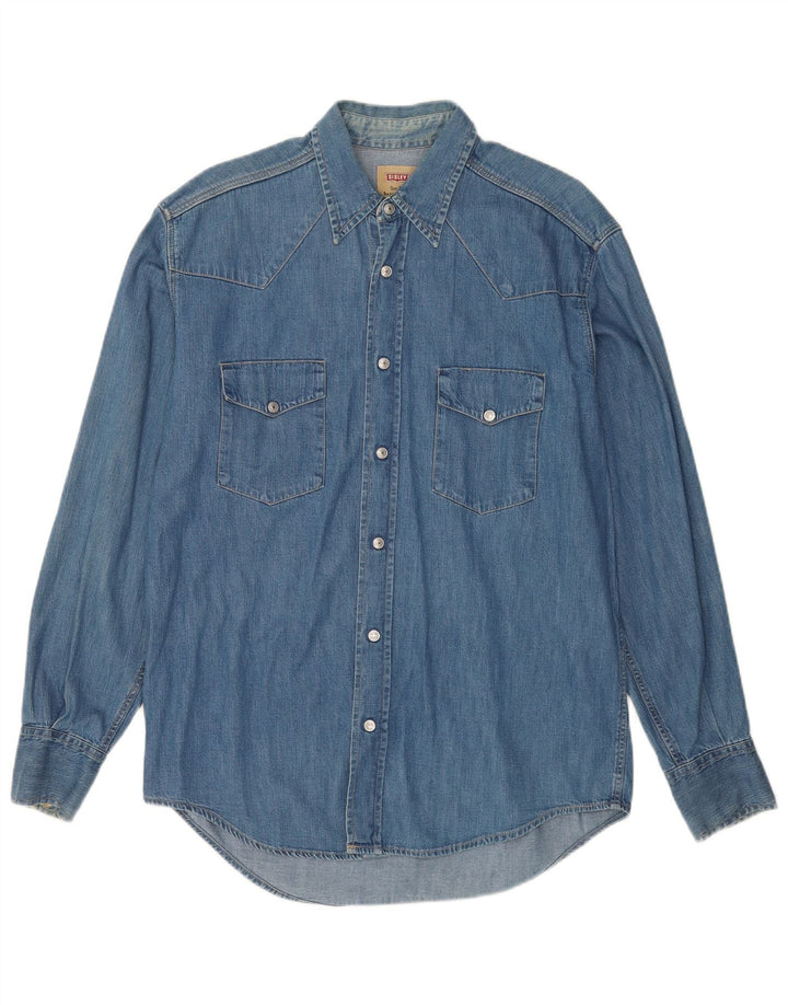 Sisley Camisa Vaquera De Algodón Azul Medio |