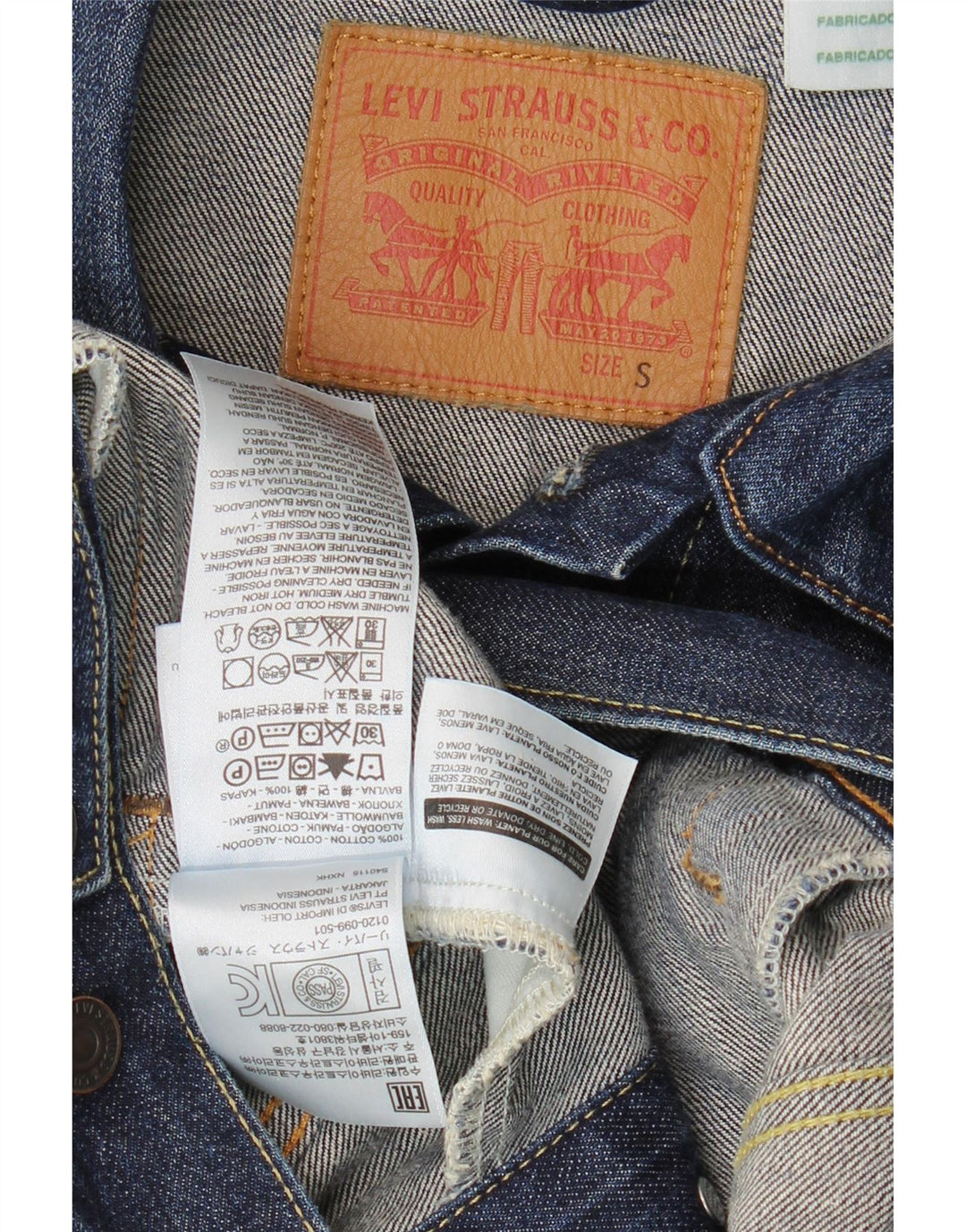 Levi's Chaqueta vaquera para hombre UK 36 Small Azul marino Algodón