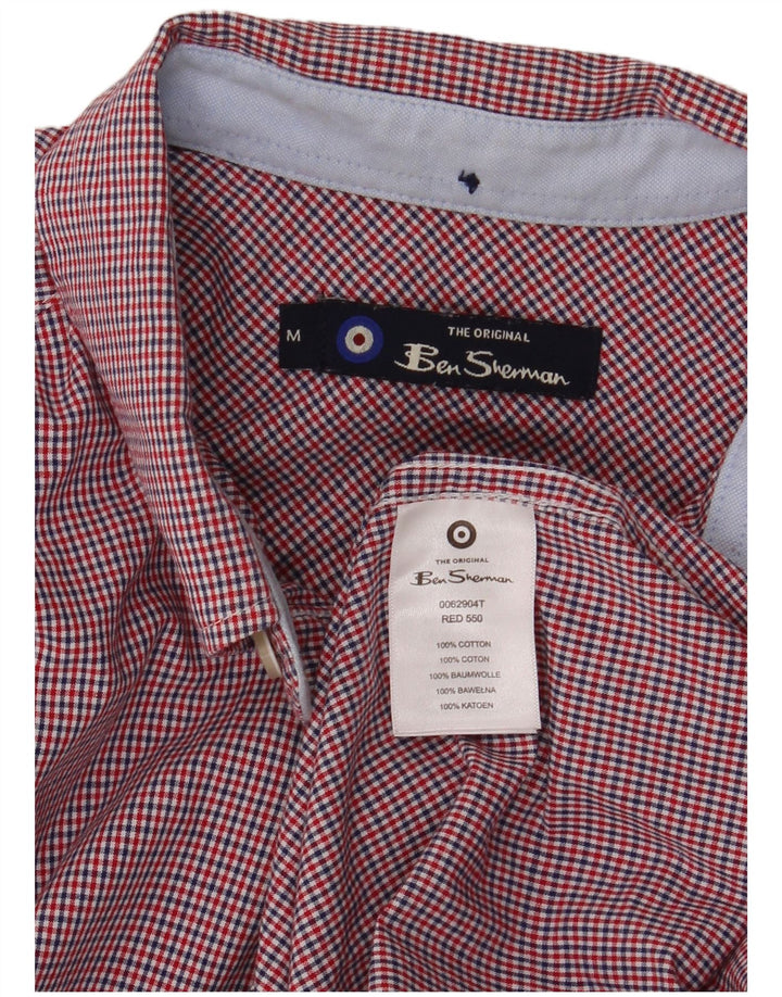 Camisa Ben Sherman para hombre de algodón a cuadros rojos medianos