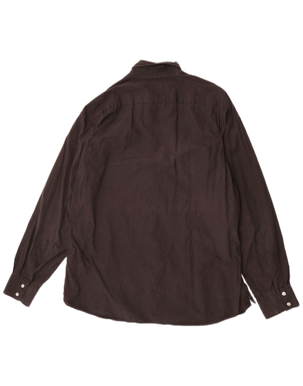 Camisa Marlboro Classics Hombre 2XL Algodón A Cuadros Marrón