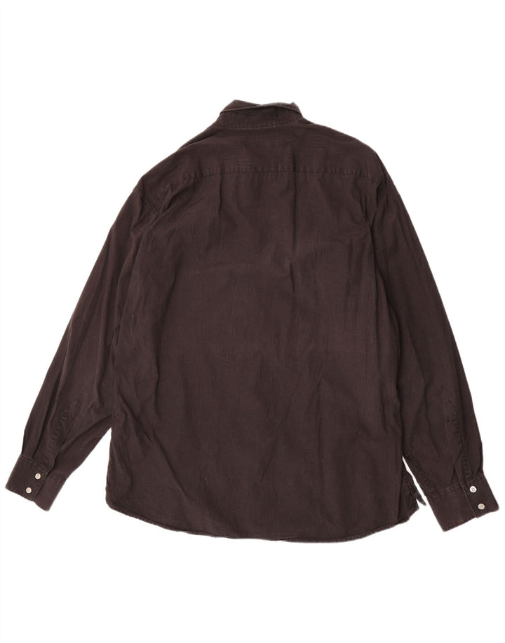 Camisa Marlboro Classics Hombre 2XL Algodón A Cuadros Marrón
