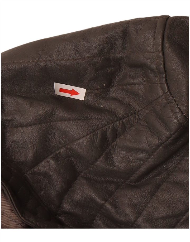 Vintage Mens Leather Jacket IT 50 Large Grey Leather