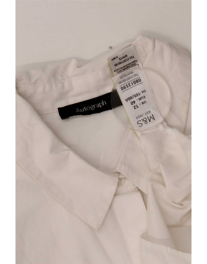 Marks & Spencer Blusa Autograph para Mujer UK 42 Mediana Algodón Blanco