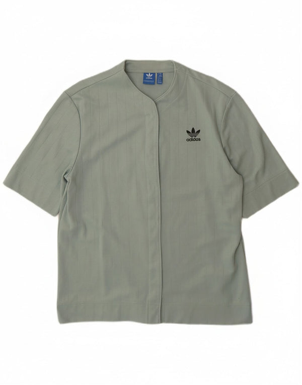 ADIDAS Camisa de manga corta para mujer UK 44 Algodón verde medio