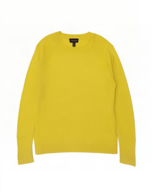 Topshop Jersey extragrande con cuello redondo para mujer UK 8 Small Viscosa amarilla
