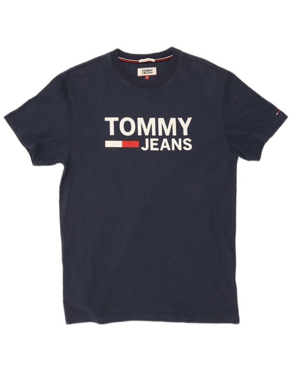 TOMMY HILFIGER Camiseta estampada de ajuste regular para hombre Top pequeño de algodón azul marino