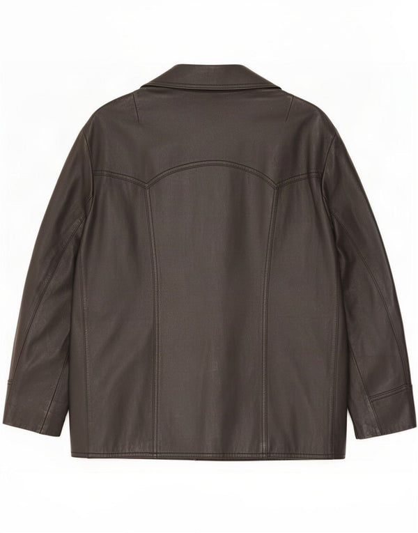 Vintage hombres chaqueta de cuero Reino Unido 36 pequeño negro