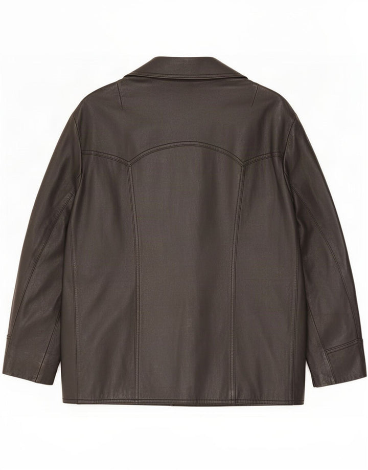 Vintage hombres chaqueta de cuero Reino Unido 36 pequeño negro