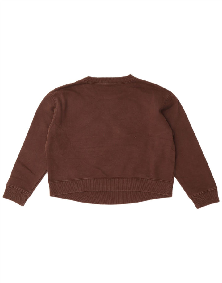 Zara Mujer Crop Graphic Sudadera Oversize Jersey UK 10 Small Marrón