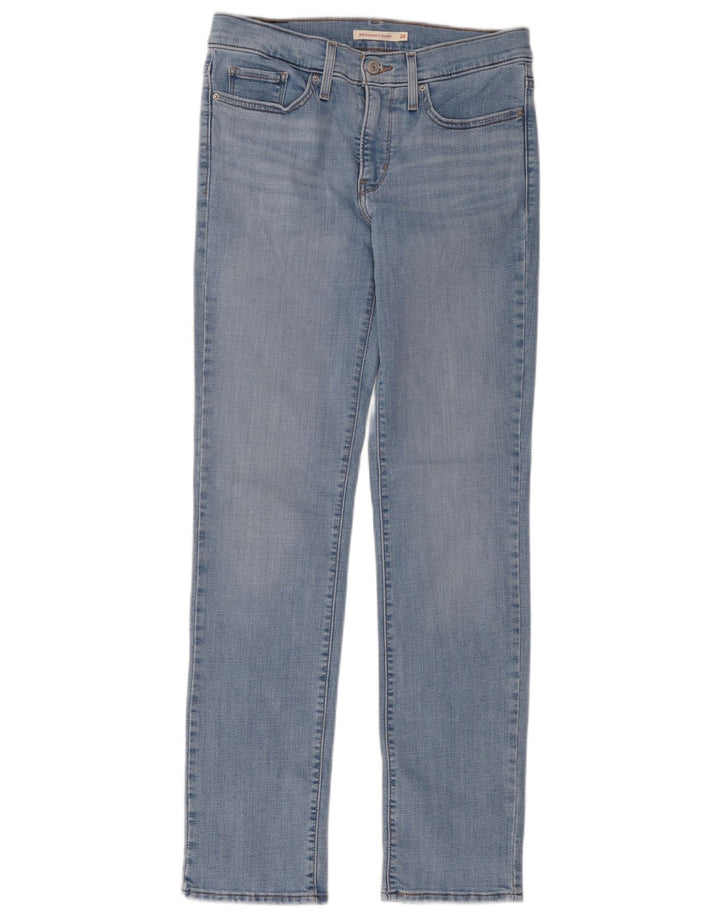 Levi's Mujer 314 Shaping Straight Jeans W28 L32 Algodón Azul