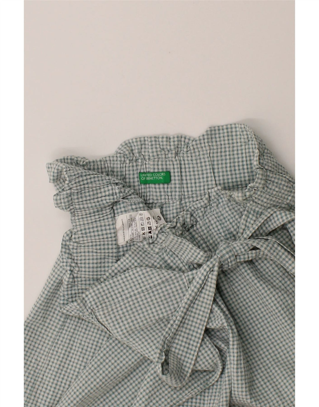 BENETTON Womens Casual Shorts Medium W30 Green Check Cotton Vintage Benetton and Second-Hand Benetton from Messina Hembry 