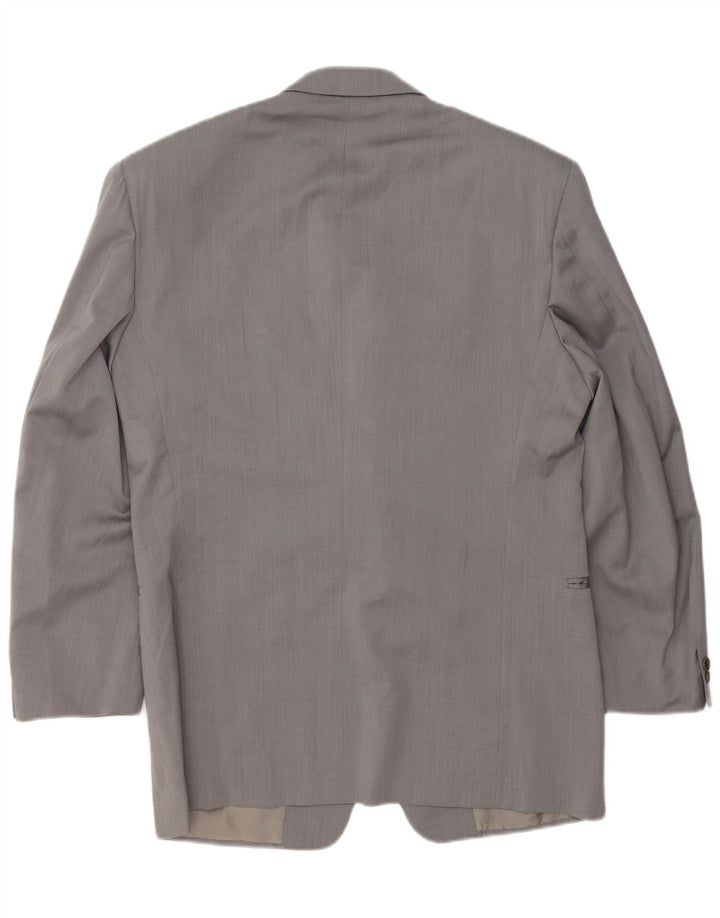 PAL ZILERI Chaqueta tipo blazer de 3 botones para hombre IT 50 Large Grey Virgin Wool