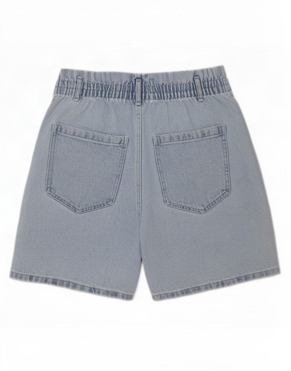 Zara Pantalones cortos de mezclilla con cintura alta para mujer EU 38 Small W28 Algodón azul