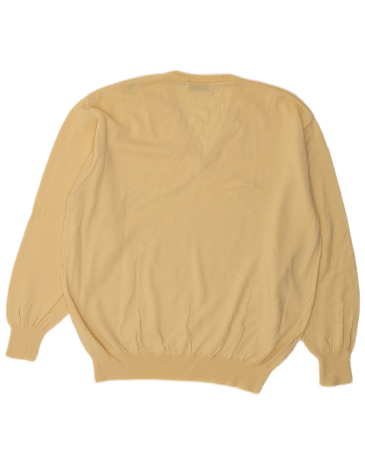 Supermaglia Jersey Con Cuello En V De Lana Amarillo Medio Hombre