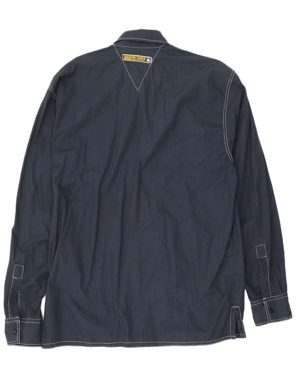Invicta Mens Sailwear Graphic Shirt Small Azul Marino Colorblock Algodón