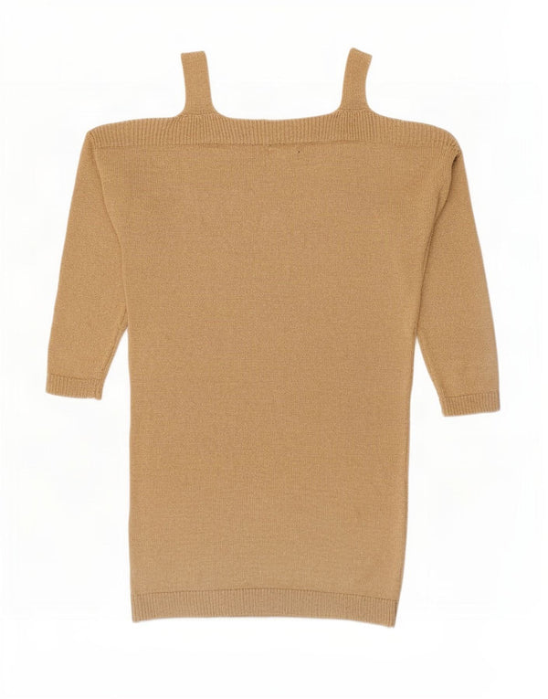 Massimo Dutti Vestido Jersey con Hombros Descubiertos para Mujer UK 10 Small Beige