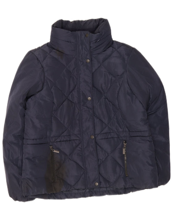 Marks & Spencer Chaqueta acolchada con capucha para mujer UK 46 Grande Azul marino