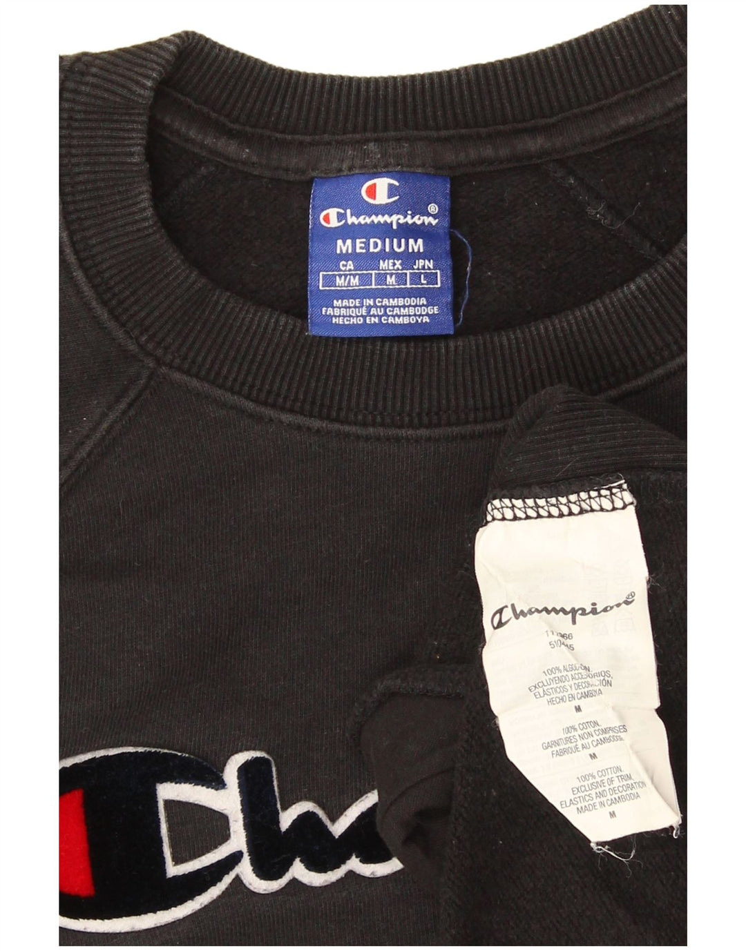 Champion Sudadera de gran tamaño con gráfico para mujer, talla 44, talla M, color negro