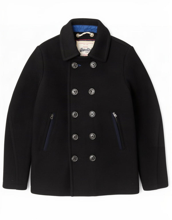 Superdry Chaquetón para hombre UK 40 Large Lana negra