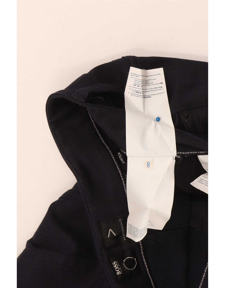 Hugo Boss Pantalones casuales delgados para hombre W34 L34 Poliéster azul marino